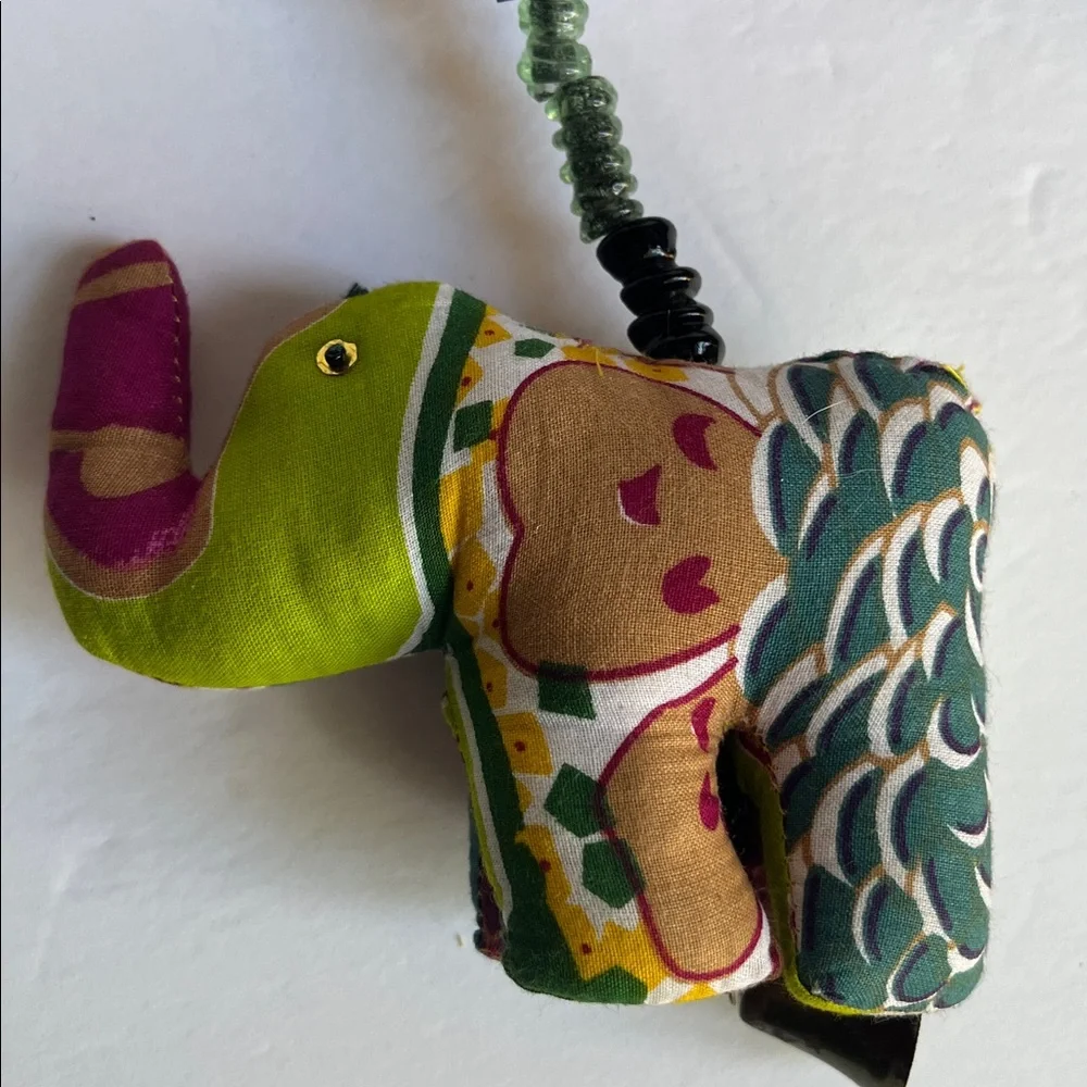 Elephant Garland World Market Handcrafted Fabric Beads Bell - Picture 7 of 10